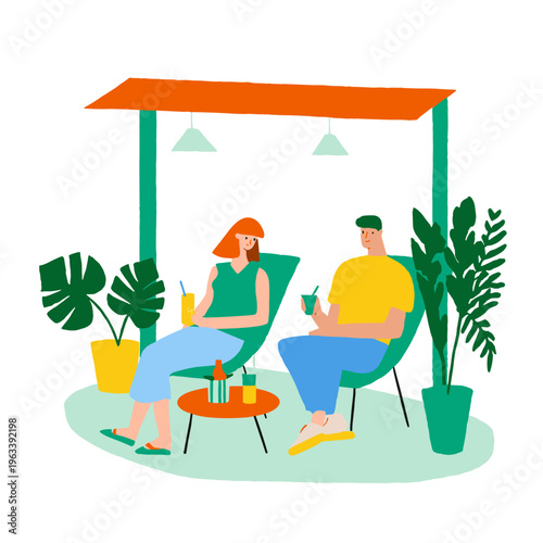 Modern Patio with Gentle Misting System