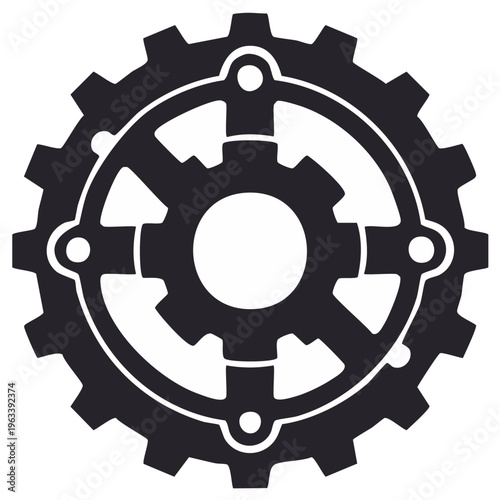 Mechanical Gear Design with Inner Ring and Holes, Industrial Element