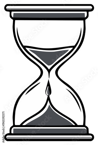 Classic hourglass with dark sand flowing, symbolizing the passage of time and deadlines