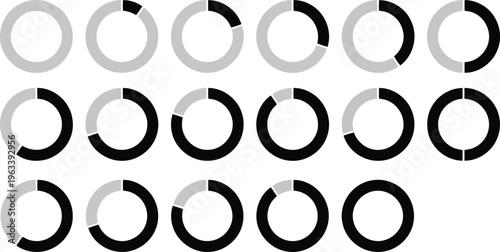 UI circular progress indicators vector set illustration.