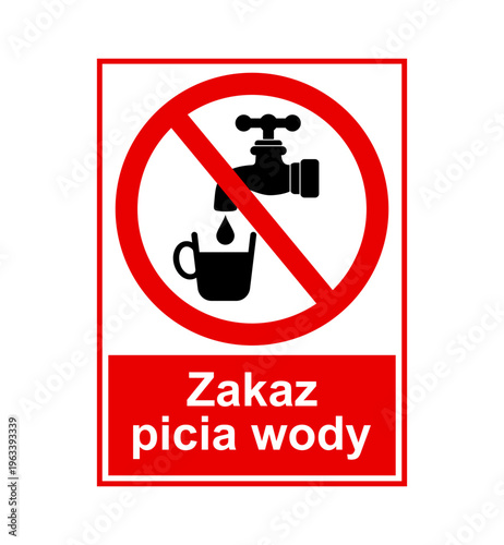znak zakazujący picia wody z kranu, plik wektorowy