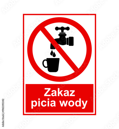 znak zakazujący picia wody z kranu, plik wektorowy