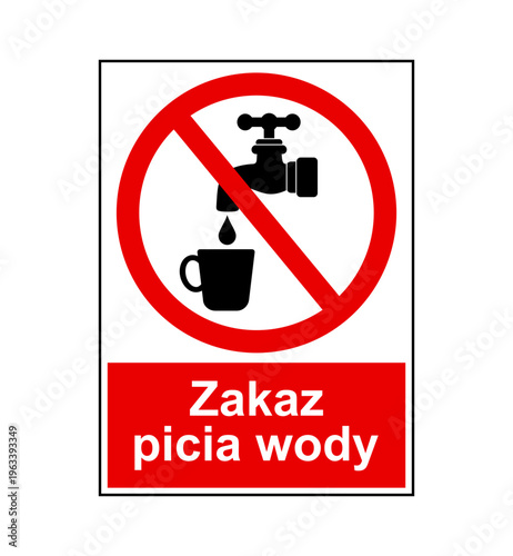 znak zakazujący picia wody z kranu, plik wektorowy