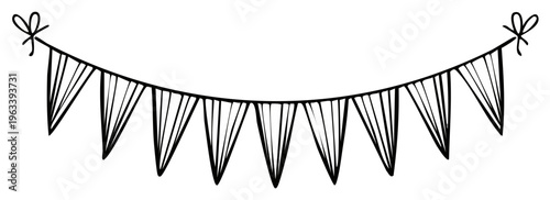 Drawn illustration of a pennant banner for celebrations and festive occasions