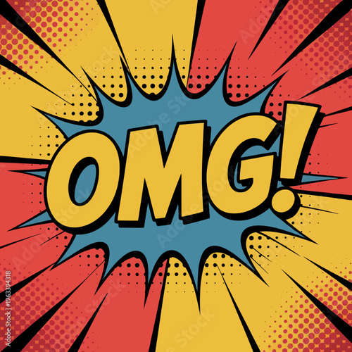 A vibrant comic book style illustration of a shocking expression silhouette