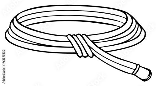 Coiled Water Hose Illustration Simple Watering Equipment Tubing Flexible Pipe