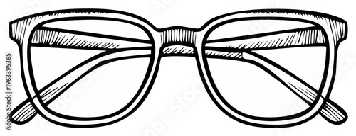 Hand-drawn Style Eyeglasses Illustration Optics Accessory Fashionable Spectacles Eye Protection Accessory
