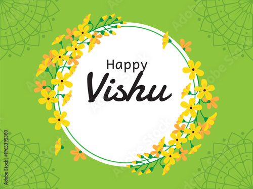 Happy Vishu Kerala Festival Celebration Vector