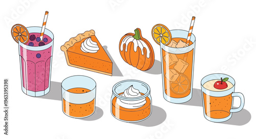 Autumn Harvest Drinks and Desserts Collection.