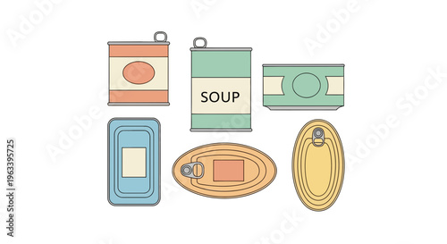 Collection of Assorted Canned Food Containers.
