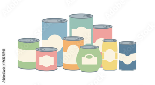 Collection of Assorted Canned Goods Variety.