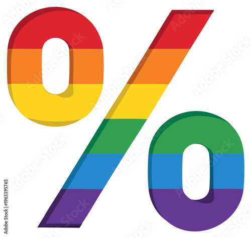 Rainbow Percentage Symbol Representing Pride and Inclusion in Finance and Sales
