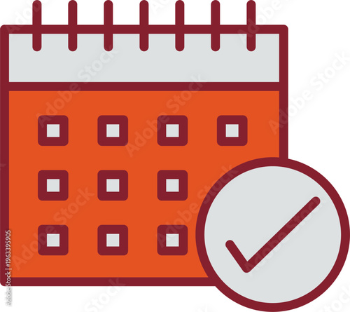 Marked Calendar Vector Icon