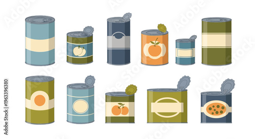 Collection of Various Canned Food Products.