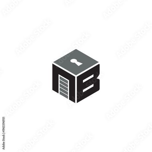 Box, Storage and Letter B logo or icon design
