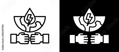 Resource Conflict whiteblack icon