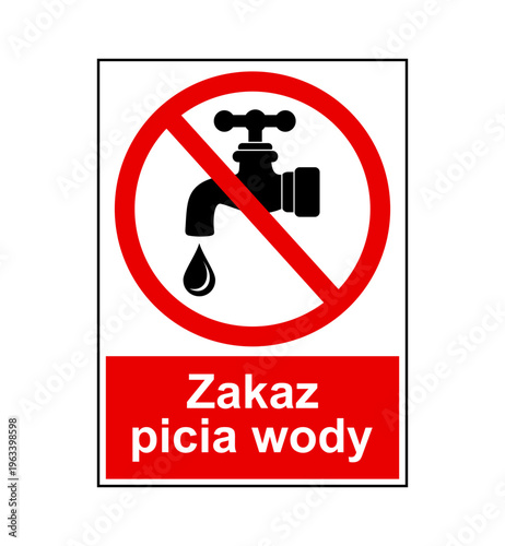 znak zakazujący picia wody z kranu, plik wektorowy