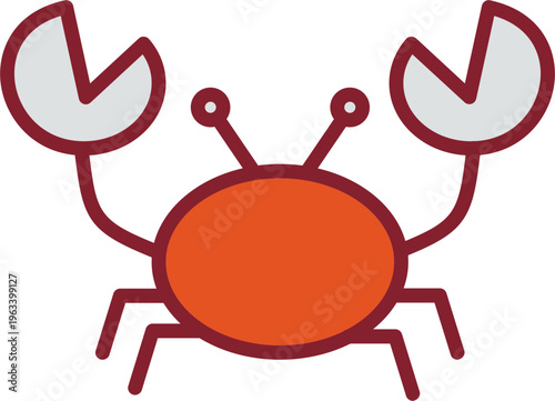 Quadro su tela Crab Vector Icon