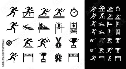 Athletics and Track Field Sports Icon Set