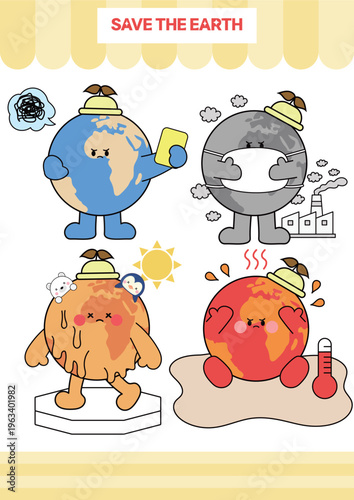 Save The Earth Vector Illustration