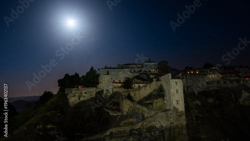 Meteora mountains in summer time , Greece orthodoxy church , faith 