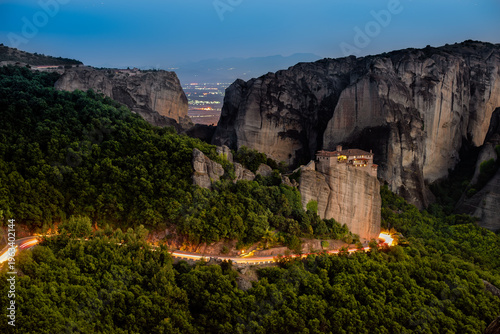 Meteora mountains in summer time , Greece orthodoxy church , faith 