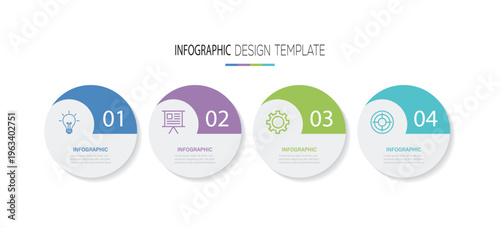 Steps business data visualization timeline process infographic template design with icons. Vector illustration.