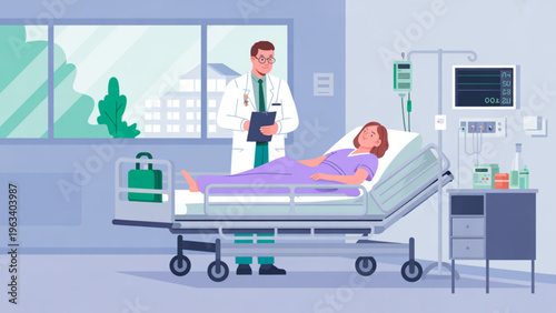 Medical professional assisting a patient during a physical therapy session in a clinic