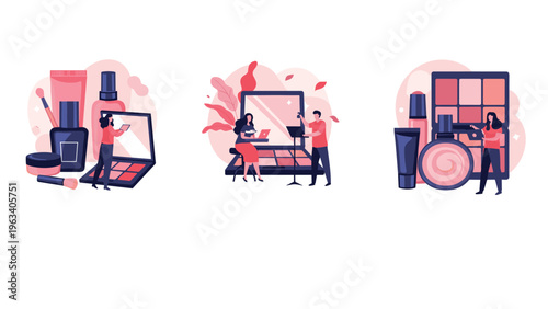 Diverse group of people practicing yoga and meditation around a laptop with a blank screen for online training classes.