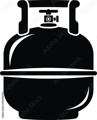 Propane gas cylinder, gas tank silhouette