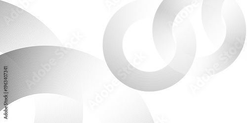 Abstract white vector background with blue geometric swirl lines and shiny circular wave design.