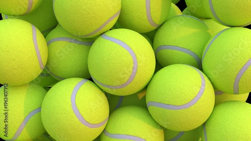 3d animation of tennis balls falling and covering the screen on transparent background, perfect for smooth transition between scenes. Video with alpha channel