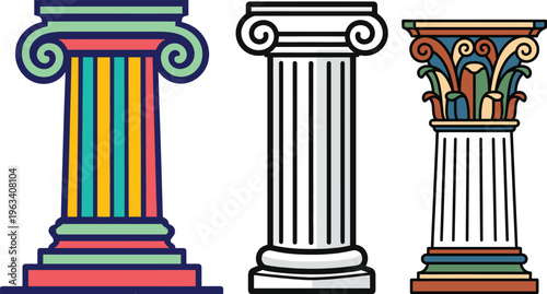Roman Column Vector Icon