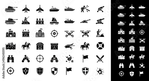 Military and War Icon Set for Strategy Games and Tactical UI Design