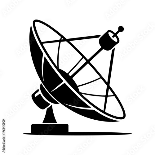 Satellite antenna icon set communication with modern technology equipment vector