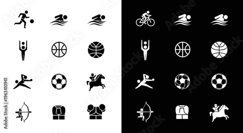 Set of Sports Icons for Olympic Games and Fitness Activities