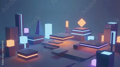 3d render of a city