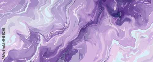 Hand drawn abstract marble texture. Handmade with liquid paint. Purple and gold ink.