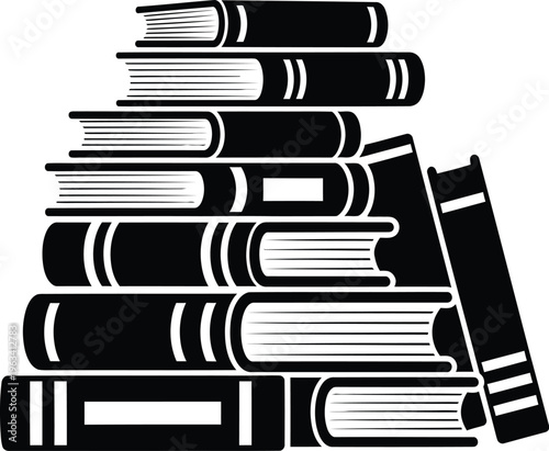 Vector stack of books icon a symbolic representation of knowledge and learning