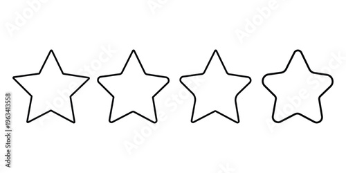 Stars Icon Set – Rating, Favorite & Review Vector Icons