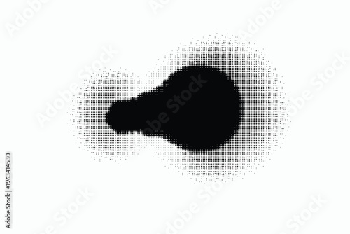 halftone illustration of boxing glove with gradient effect on white background
