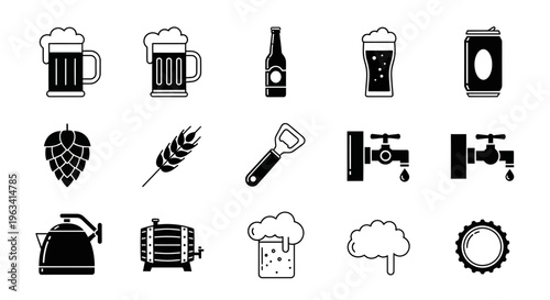 Set of Beer and Brewing Icons