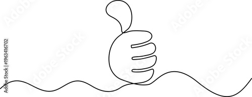 WebMinimalist Line Art Thumbs Up with Wave