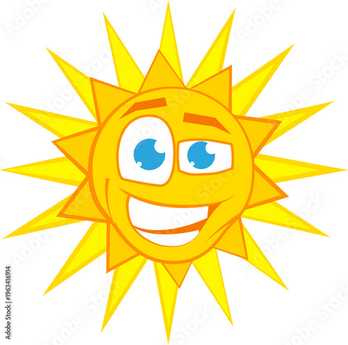 Cheerful Cartoon Sun Character - Bright Summer Sunshine Mascot