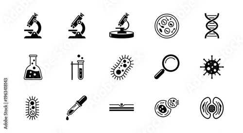 Set of Laboratory and Scientific Research Icons