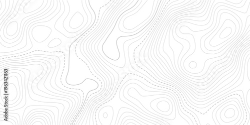 Topographic map background. Geographic line map with elevation assignments.  Vector banner. 