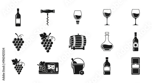 Set of Wine and Vineyard Icons