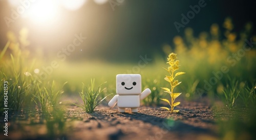 World environment day celebration with eco friendly lego figure in nature