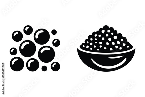 Caviar and roe icons