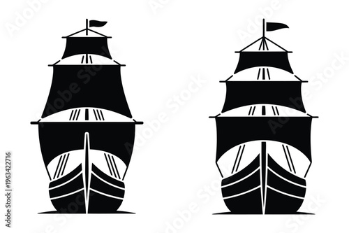 Tall ship and galleon silhouettes